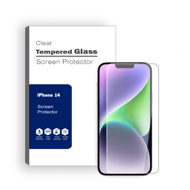 iPhone 14 Compatible Premium 2.5D Clear Tempered Glass Protector